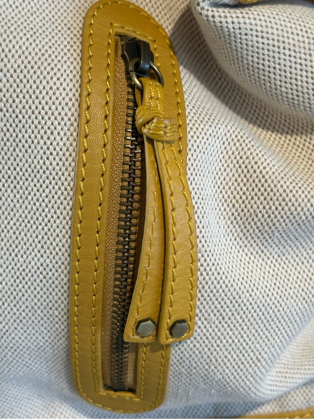 Via Spiga Canvas and Leather Sling Bucket Bag - Picture 6 of 16